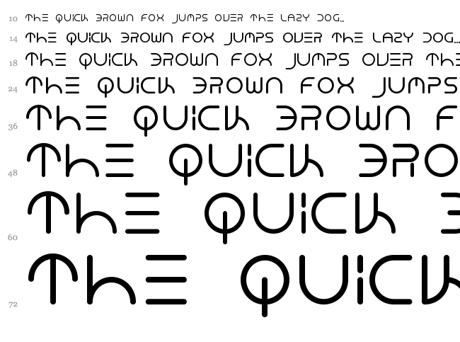 Neon Club Music font waterfall